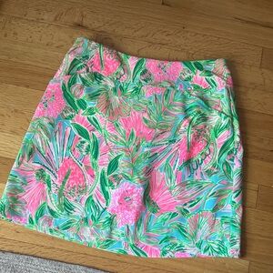 Lilly Pulitzer Vibrant Floral Mini Skirt - Pink and Green